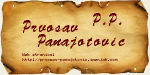 Prvosav Panajotović vizit kartica